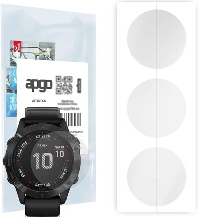 3x Folia hydrożelowa do Garmin Fenix 6X Pro Solar - apgo Smartwatch Hydrogel Protection Ochrona na ekran smartwatcha