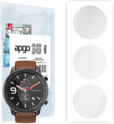 3x Folia hydrożelowa do Amazfit GTR (47mm) - apgo Smartwatch Hydrogel Protection Ochrona na ekran smartwatcha