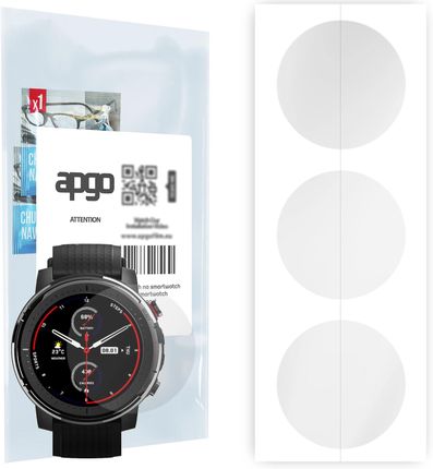 3x Folia hydrożelowa do Amazfit Stratos 3 - apgo Smartwatch Hydrogel Protection Ochrona na ekran smartwatcha