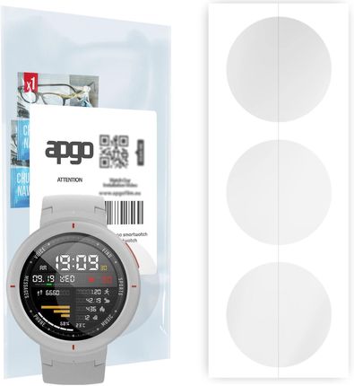 3x Folia hydrożelowa do Amazfit Verge - apgo Smartwatch Hydrogel Protection Ochrona na ekran smartwatcha
