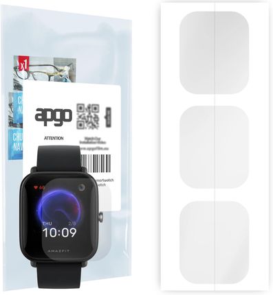 3x Folia hydrożelowa do Amazfit Bip U Pro - apgo Smartwatch Hydrogel Protection Ochrona na ekran smartwatcha