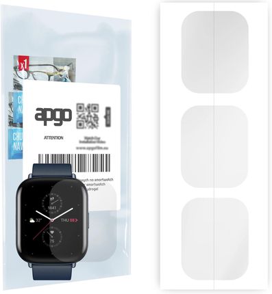 3x Folia hydrożelowa do Amazfit Zepp E Square Kwadratowy - apgo Smartwatch Hydrogel Protection Ochrona na ekran smartwatcha