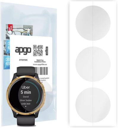 3x Folia hydrożelowa do Garmin Venu - apgo Smartwatch Hydrogel Protection Ochrona na ekran smartwatcha