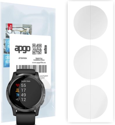 3x Folia hydrożelowa do Garmin Vivoactive 4S - apgo Smartwatch Hydrogel Protection Ochrona na ekran smartwatcha