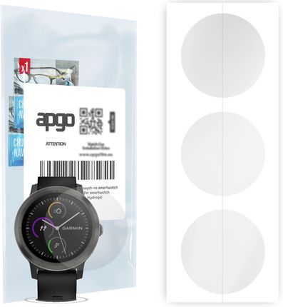 3x Folia hydrożelowa do Garmin Vivoactive 3 - apgo Smartwatch Hydrogel Protection Ochrona na ekran smartwatcha