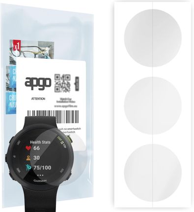 3x Folia hydrożelowa do Garmin Forerunner 45 - apgo Smartwatch Hydrogel Protection Ochrona na ekran smartwatcha