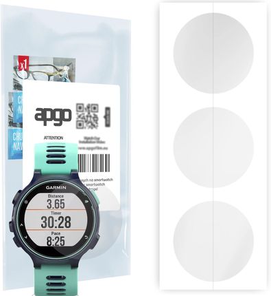 3x Folia hydrożelowa do Garmin Forerunner 735 XT - apgo Smartwatch Hydrogel Protection Ochrona na ekran smartwatcha