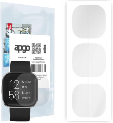 3x Folia hydrożelowa do Fitbit Sense - apgo Smartwatch Hydrogel Protection Ochrona na ekran smartwatcha