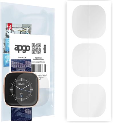 3x Folia hydrożelowa do Fitbit Versa 2 SE - apgo Smartwatch Hydrogel Protection Ochrona na ekran smartwatcha
