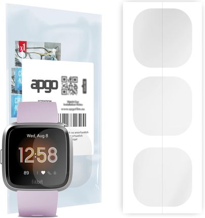 3x Folia hydrożelowa do Fitbit Versa Lite Edition - apgo Smartwatch Hydrogel Protection Ochrona na ekran smartwatcha