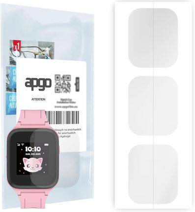 3x Folia hydrożelowa do TCL Family Watch MT40 (dla dzieci) - apgo Smartwatch Hydrogel Protection Ochrona na ekran smartwatcha