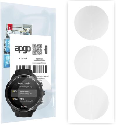 3x Folia hydrożelowa do Suunto 9 Baro - apgo Smartwatch Hydrogel Protection Ochrona na ekran smartwatcha