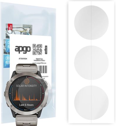 3x Folia hydrożelowa do Garmin Quatix 6x Solar - apgo Smartwatch Hydrogel Protection Ochrona na ekran smartwatcha