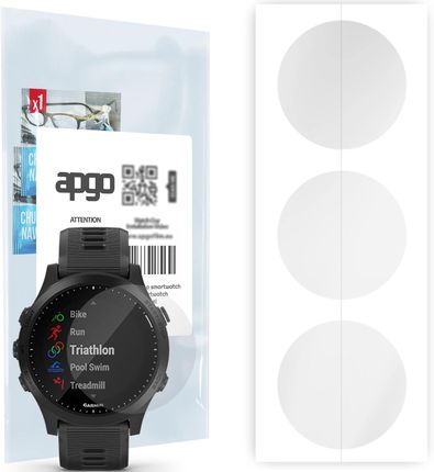 3x Folia hydrożelowa do Garmin Forerunner 945 - apgo Smartwatch Hydrogel Protection Ochrona na ekran smartwatcha