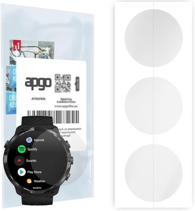 3x Folia hydrożelowa do Suunto 7 - apgo Smartwatch Hydrogel Protection Ochrona na ekran smartwatcha