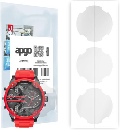 3x Folia hydrożelowa do Diesel DZ7370 MR. Daddy - apgo Smartwatch Hydrogel Protection Ochrona na ekran smartwatcha