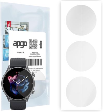 3x Folia hydrożelowa do Amazfit GTR 3 - apgo Smartwatch Hydrogel Protection Ochrona na ekran smartwatcha