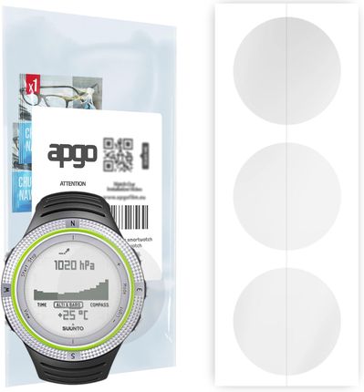 3x Folia hydrożelowa do Suunto Core Light Green - apgo Smartwatch Hydrogel Protection Ochrona na ekran smartwatcha