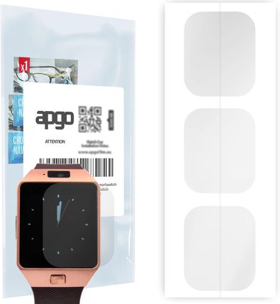 3x Folia hydrożelowa do Smartwatch DZ09 DZ-09 - apgo Smartwatch Hydrogel Protection Ochrona na ekran smartwatcha