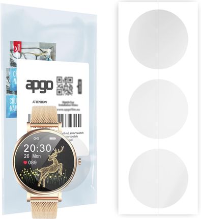 3x Folia hydrożelowa do Rubicon RNBE64 - apgo Smartwatch Hydrogel Protection Ochrona na ekran smartwatcha