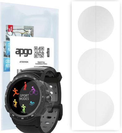 3x Folia hydrożelowa do MyKronoz ZeSport 2 - apgo Smartwatch Hydrogel Protection Ochrona na ekran smartwatcha