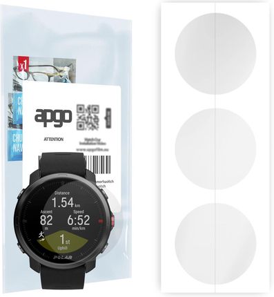3x Folia hydrożelowa do Polar Grit X S/M - apgo Smartwatch Hydrogel Protection Ochrona na ekran smartwatcha