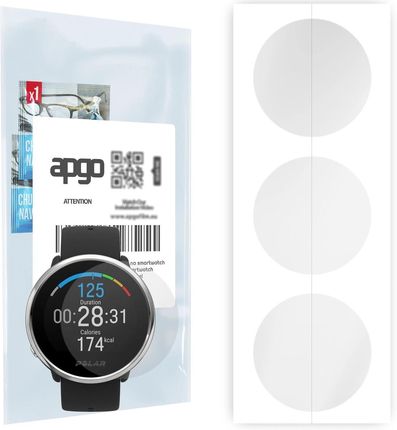 3x Folia hydrożelowa do Polar Ignite M/L - apgo Smartwatch Hydrogel Protection Ochrona na ekran smartwatcha