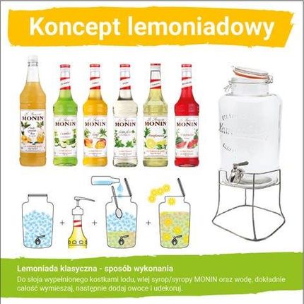 Koncept Lemoniadowy Monin Słój Plus Syropy Do Lemoniady O Smaku Grejpfrutowym