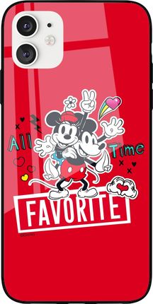 Etui Mickey i Minnie 011 Disney Premium Glass Czerwony Producent: Iphone, Model: 6/6S