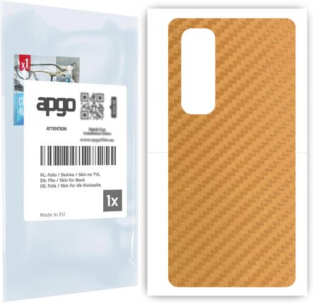 Folia naklejka skórka strukturalna na TYŁ do Xiaomi Mi Note 10 Lite -  Carbon Złoty - apgo SKINS