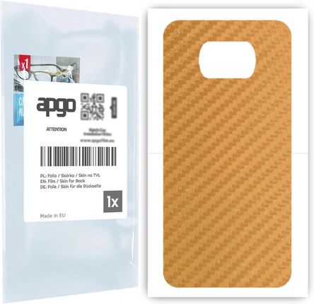 Folia naklejka skórka strukturalna na TYŁ do Xiaomi Poco X3 NFC -  Carbon Złoty - apgo SKINS