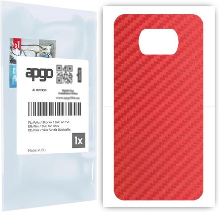 Folia naklejka skórka strukturalna na TYŁ do Xiaomi Poco X3 NFC -  Carbon Czerwony - apgo SKINS