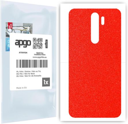 Folia naklejka skórka strukturalna na TYŁ do Xiaomi Redmi Note 8 Pro -  Czerwony Pastel Matowy Chropowaty Baranek - apgo SKINS