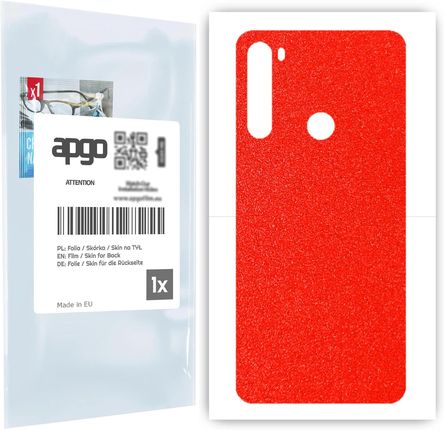 Folia naklejka skórka strukturalna na TYŁ do Xiaomi Redmi Note 8T -  Czerwony Pastel Matowy Chropowaty Baranek - apgo SKINS