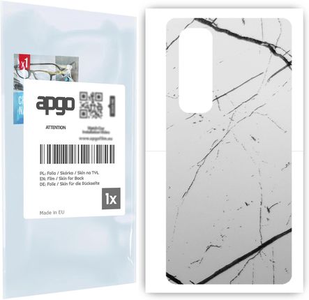 Folia naklejka skórka strukturalna na TYŁ do Xiaomi Mi Note 10 Lite -  Marmur Biały - apgo SKINS