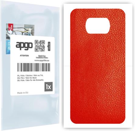 Folia naklejka skórka strukturalna na TYŁ do Xiaomi Poco X3 NFC -  Skóra Czerwona - apgo SKINS