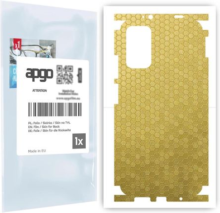 Folia naklejka skórka strukturalna na TYŁ+BOKI do Xiaomi Redmi 9T -  Plaster Miodu Złoty - apgo SKINS