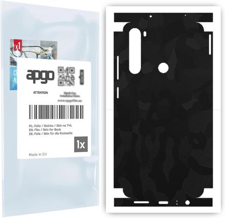 Folia naklejka skórka strukturalna na TYŁ+BOKI do Xiaomi Redmi Note 8 -  Moro | Camo Czarny - apgo SKINS