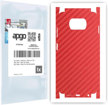 Folia naklejka skórka strukturalna na TYŁ+BOKI do Xiaomi Poco X3 NFC -  Carbon Czerwony - apgo SKINS