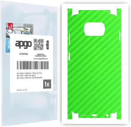 Folia naklejka skórka strukturalna na TYŁ+BOKI do Xiaomi Poco X3 NFC -  Carbon Zielony - apgo SKINS