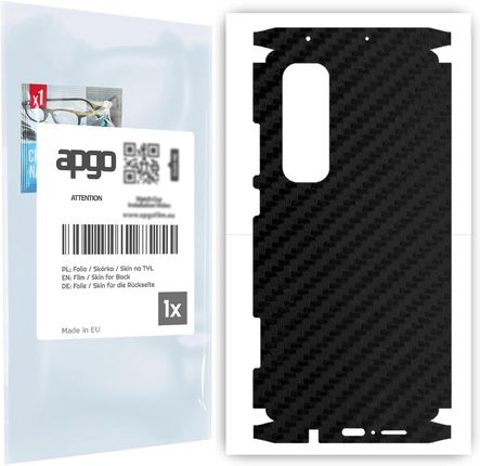 Folia naklejka skórka strukturalna na TYŁ+BOKI do Xiaomi Mi Note 10 Lite -  Carbon Czarny - apgo SKINS