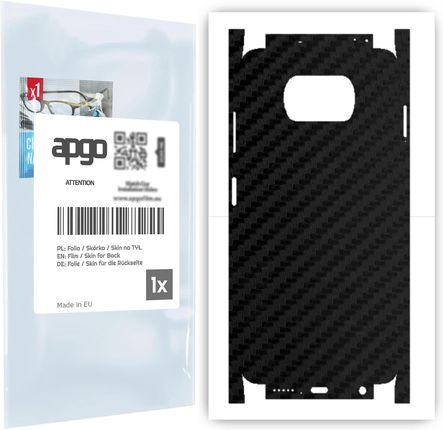 Folia naklejka skórka strukturalna na TYŁ+BOKI do Xiaomi Poco X3 NFC -  Carbon Czarny - apgo SKINS