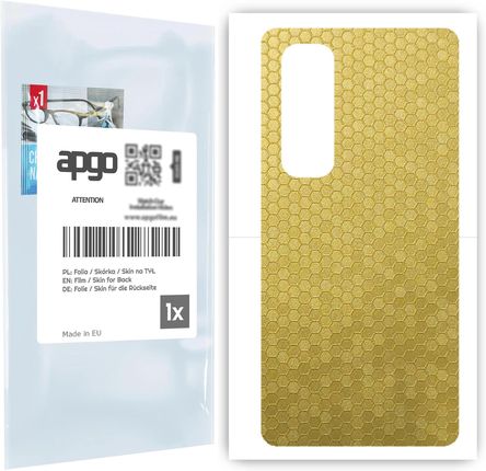 Folia naklejka skórka strukturalna na TYŁ do Xiaomi Mi Note 10 Lite -  Plaster Miodu Złoty - apgo SKINS