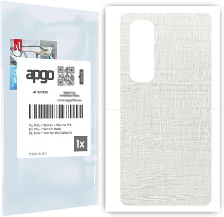 Folia naklejka skórka strukturalna na TYŁ do Xiaomi Mi Note 10 Lite -  Tkanina Biała - apgo SKINS