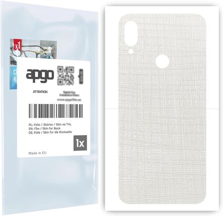 Folia naklejka skórka strukturalna na TYŁ do Xiaomi Redmi Note 7 -  Tkanina Biała - apgo SKINS