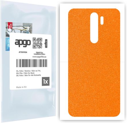 Folia naklejka skórka strukturalna na TYŁ do Xiaomi Redmi Note 8 Pro -  Pomarańczowy Pastel Matowy Chropowaty Baranek - apgo SKINS