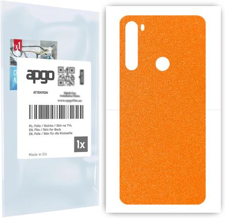 Folia naklejka skórka strukturalna na TYŁ do Xiaomi Redmi Note 8T -  Pomarańczowy Pastel Matowy Chropowaty Baranek - apgo SKINS