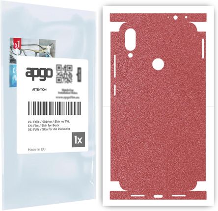 Folia naklejka skórka strukturalna na TYŁ+BOKI do Xiaomi Redmi Note 7 -  Różowy Pastel Matowy Chropowaty Baranek - apgo SKINS