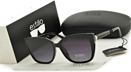 Damskie okulary przeciwsłoneczne polaryzacyjne czarne EST-06-1 Estillo