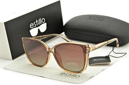 Damskie okulary przeciwsłoneczne polaryzacyjne z filtrem UV400 beżowe EST-06-15 Estillo